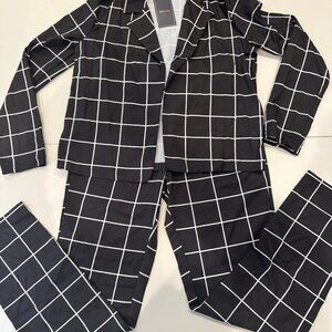 NWT Black Suite with White Checkers Size 11-12Y